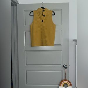 Anthropologie mustard yellow shirt